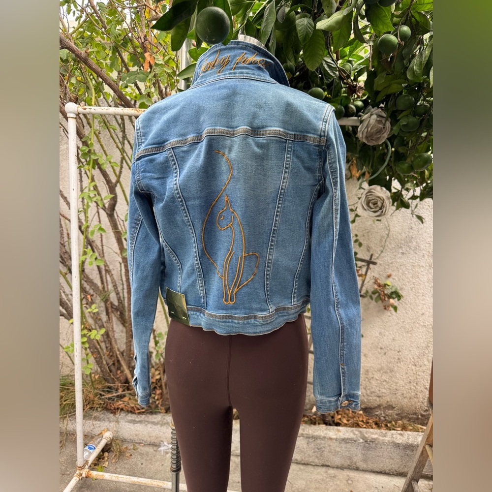 Baby Phat Light Blue Denim Jacket with Gold Detail